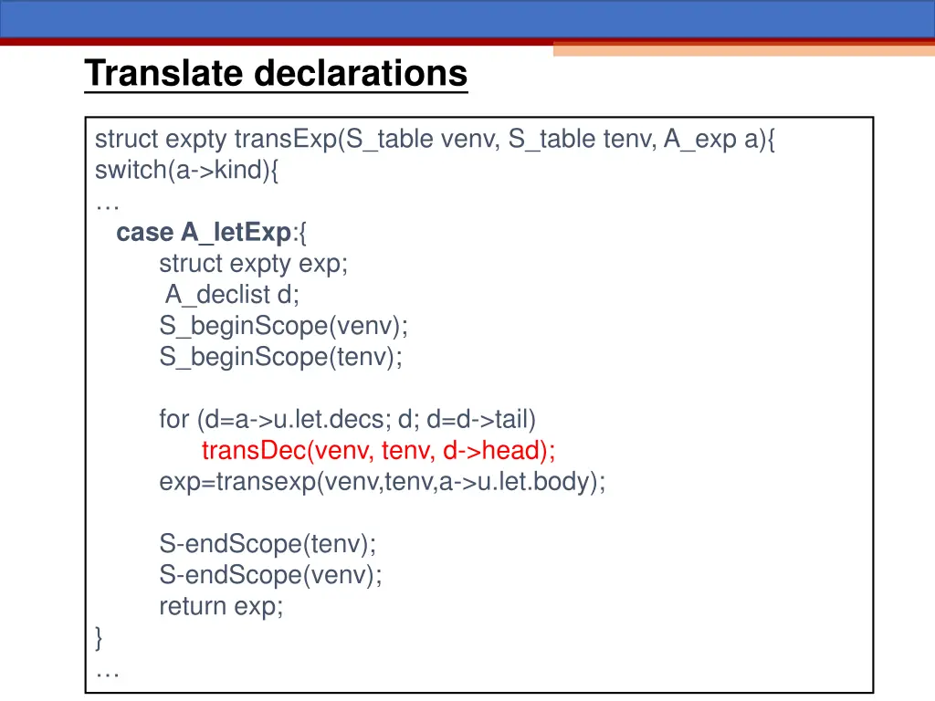 translate declarations