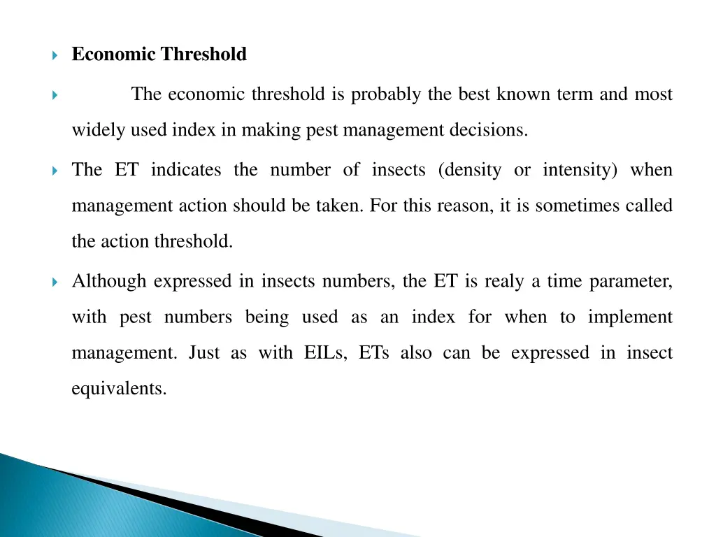 economic threshold