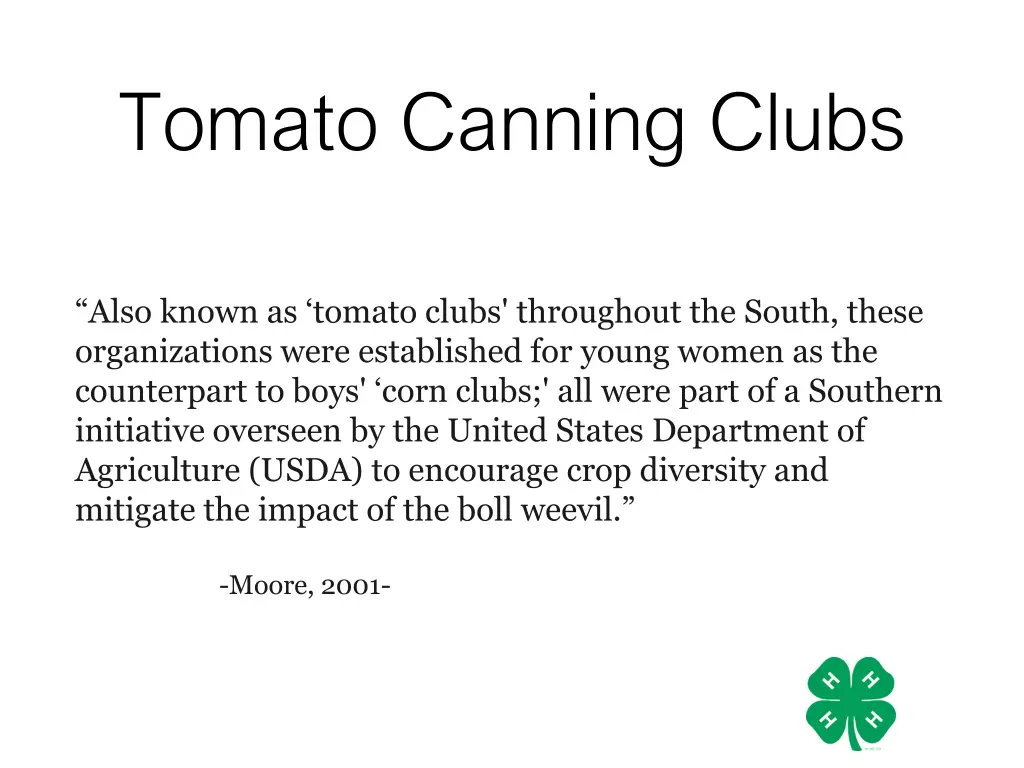 tomato canning clubs