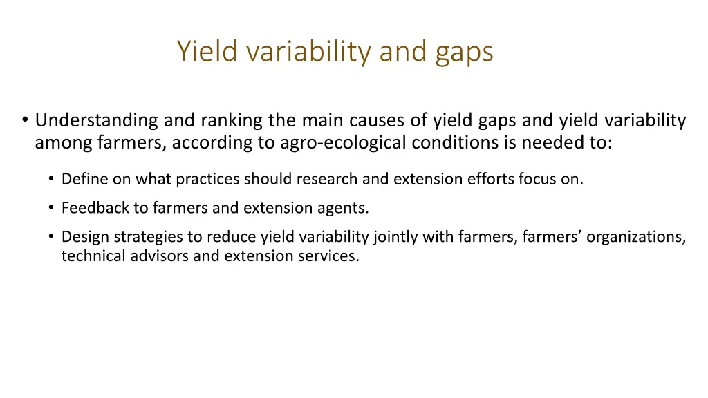 yield variability and gaps