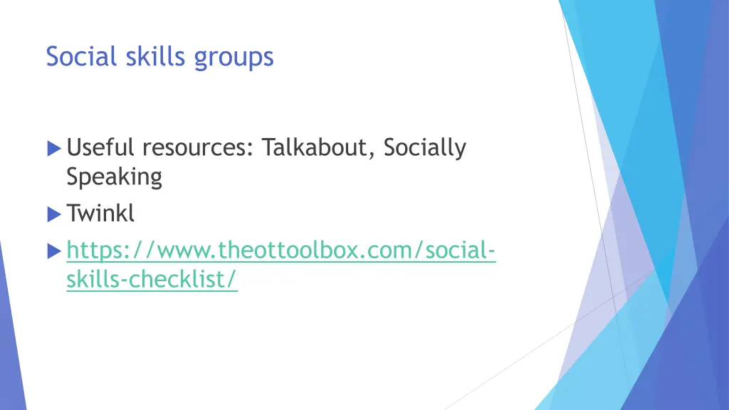 social skills groups