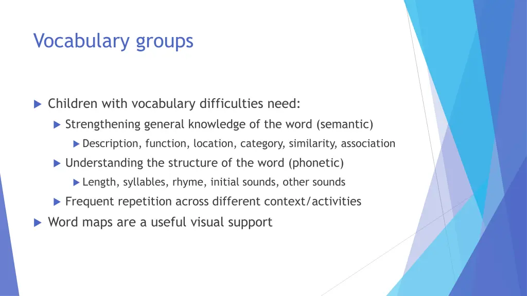 vocabulary groups