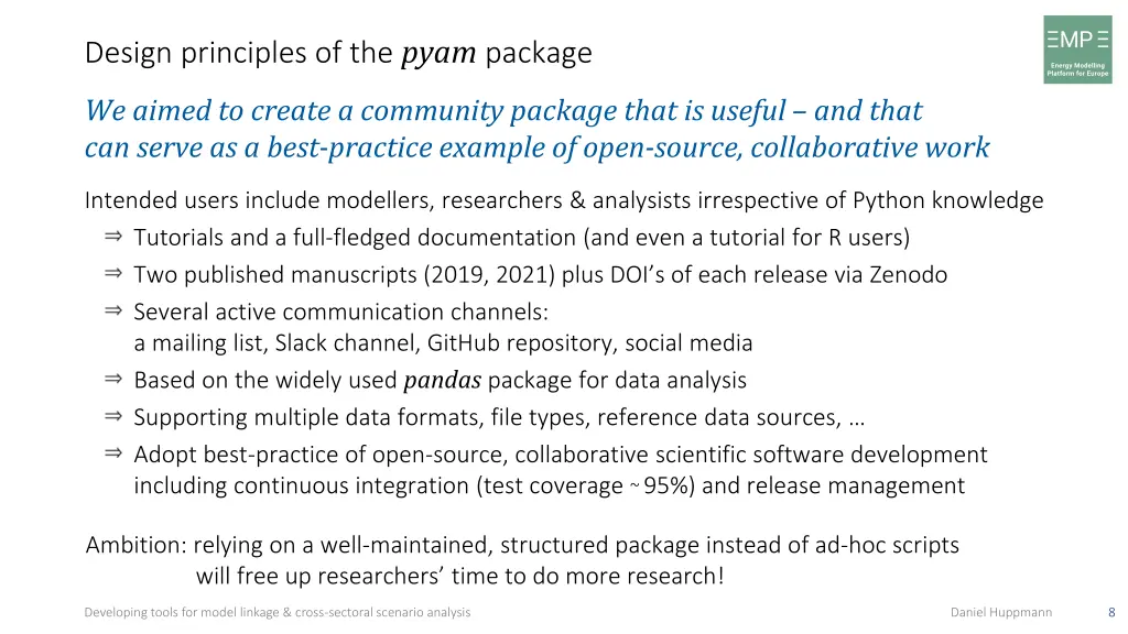 design principles of the pyam package