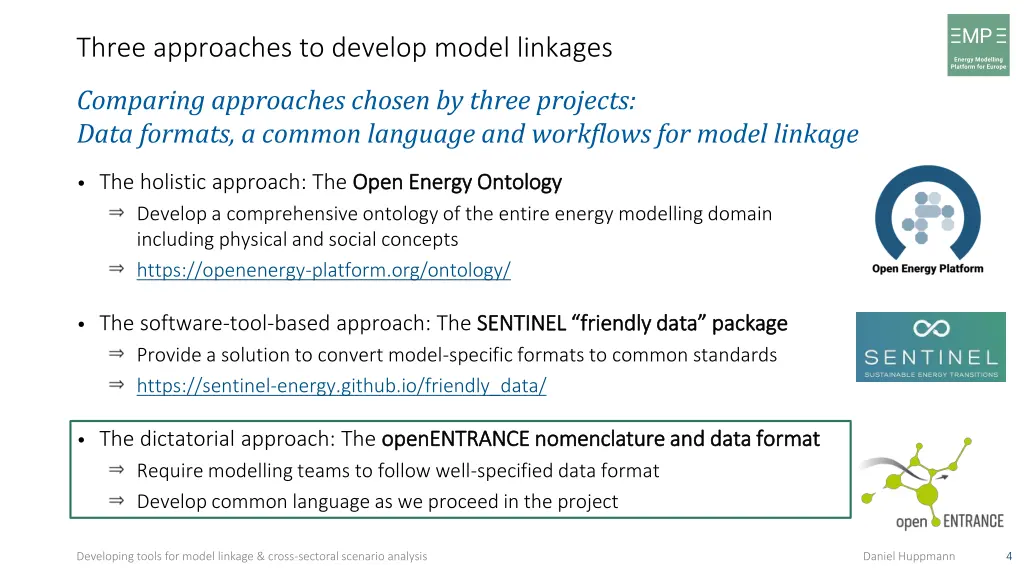 three approaches to develop model linkages