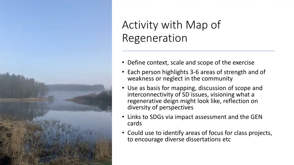 activity with map of regeneration