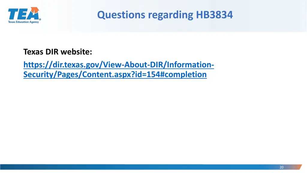 questions regarding hb3834