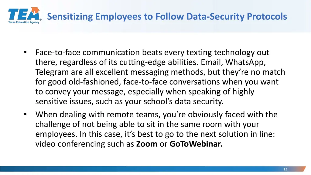 sensitizing employees to follow data security