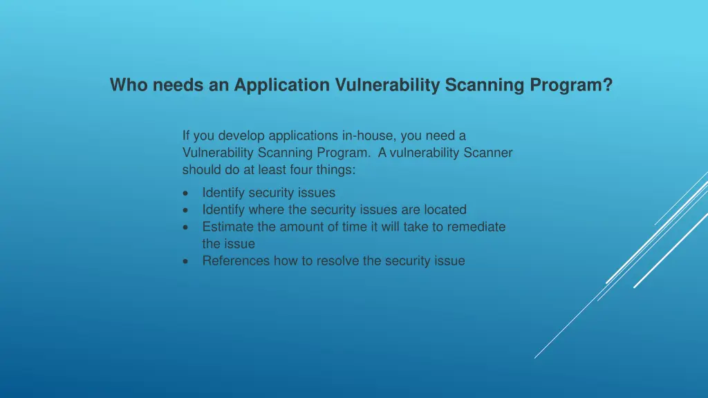 who needs an application vulnerability scanning