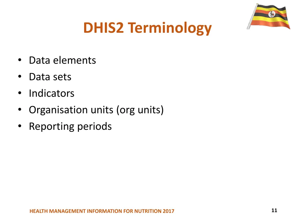 dhis2 terminology