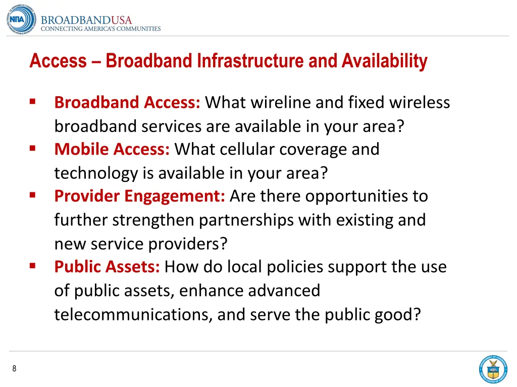 access broadband infrastructure and availability