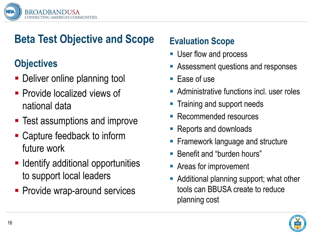 beta test objective and scope