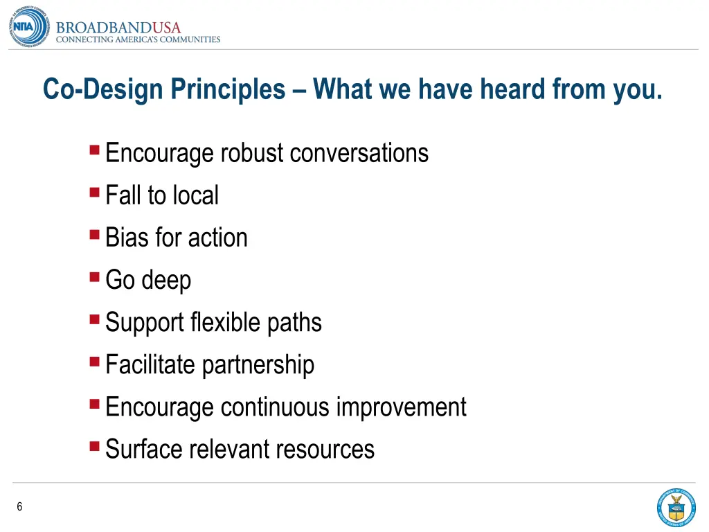 co design principles what we have heard from you