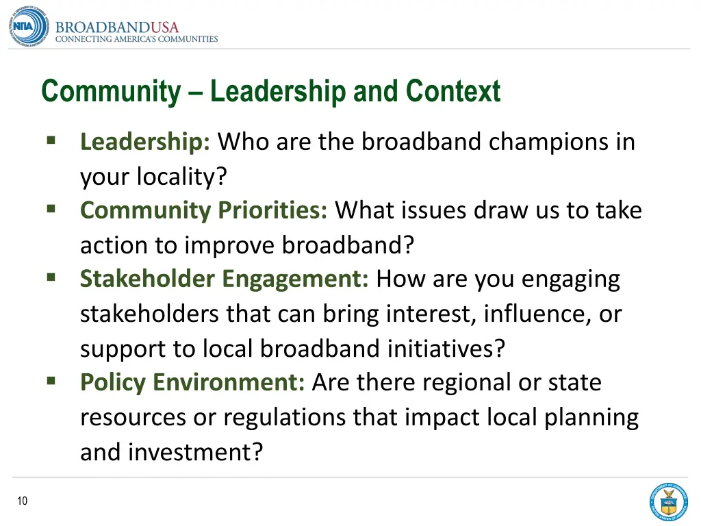 community leadership and context