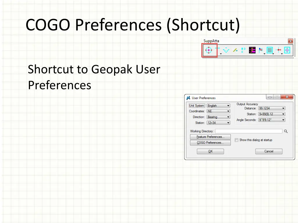 cogo preferences shortcut