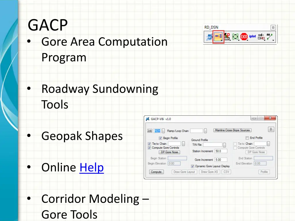 gacp gore area computation program