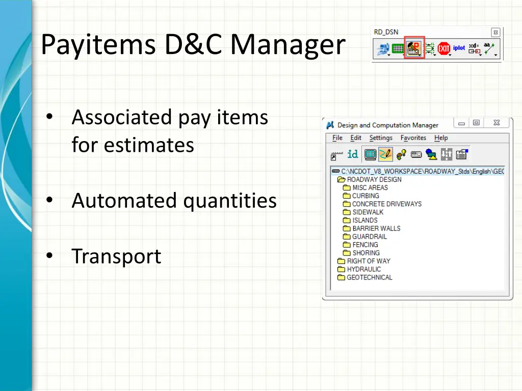 payitems d c manager