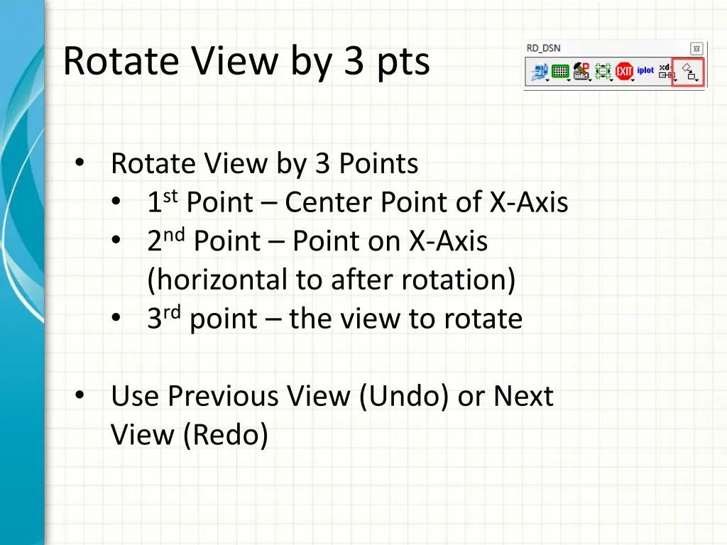 rotate view by 3 pts