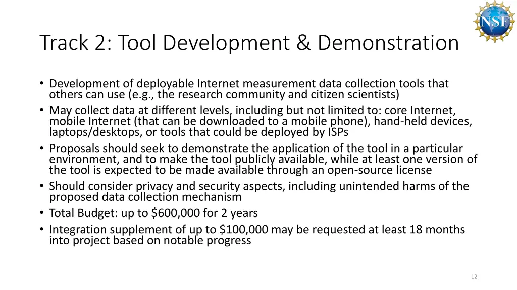 track 2 tool development demonstration