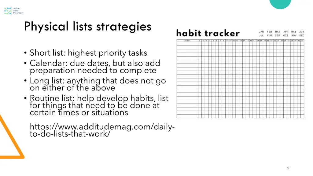 physical lists strategies