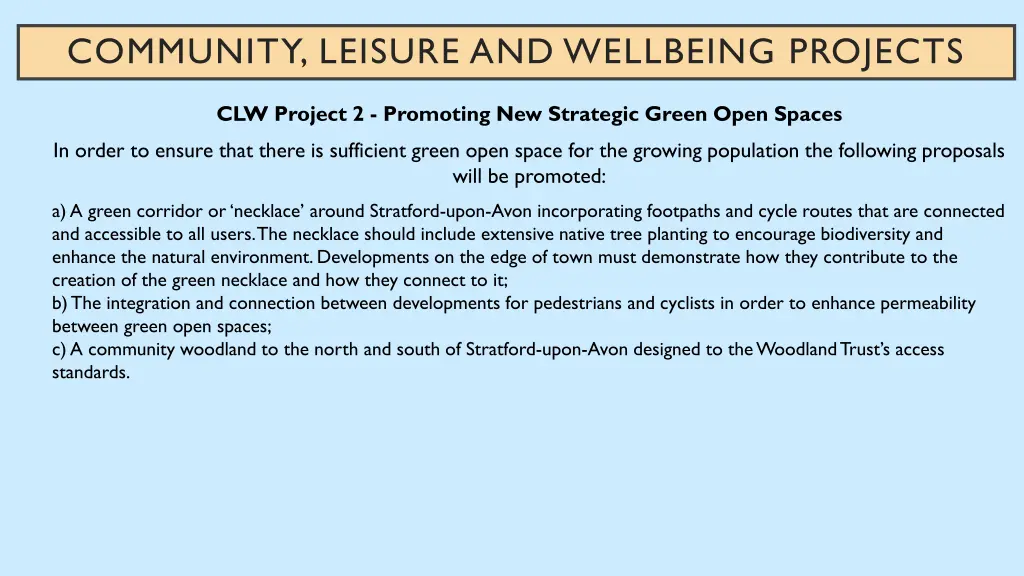 community leisure and wellbeing projects 1