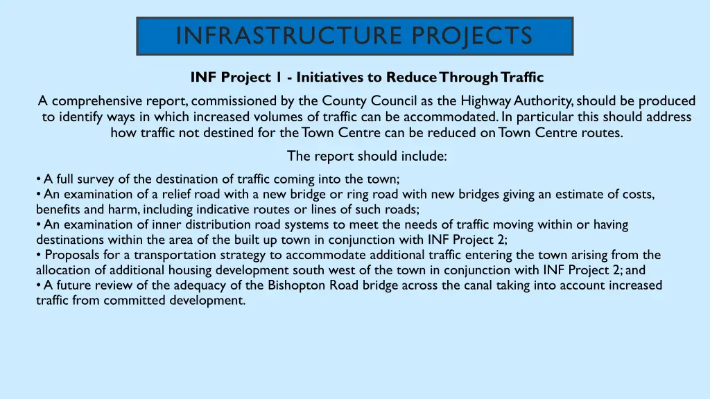 infrastructure projects