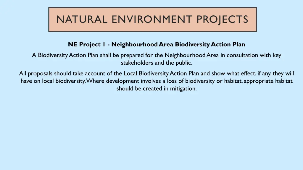 natural environment projects