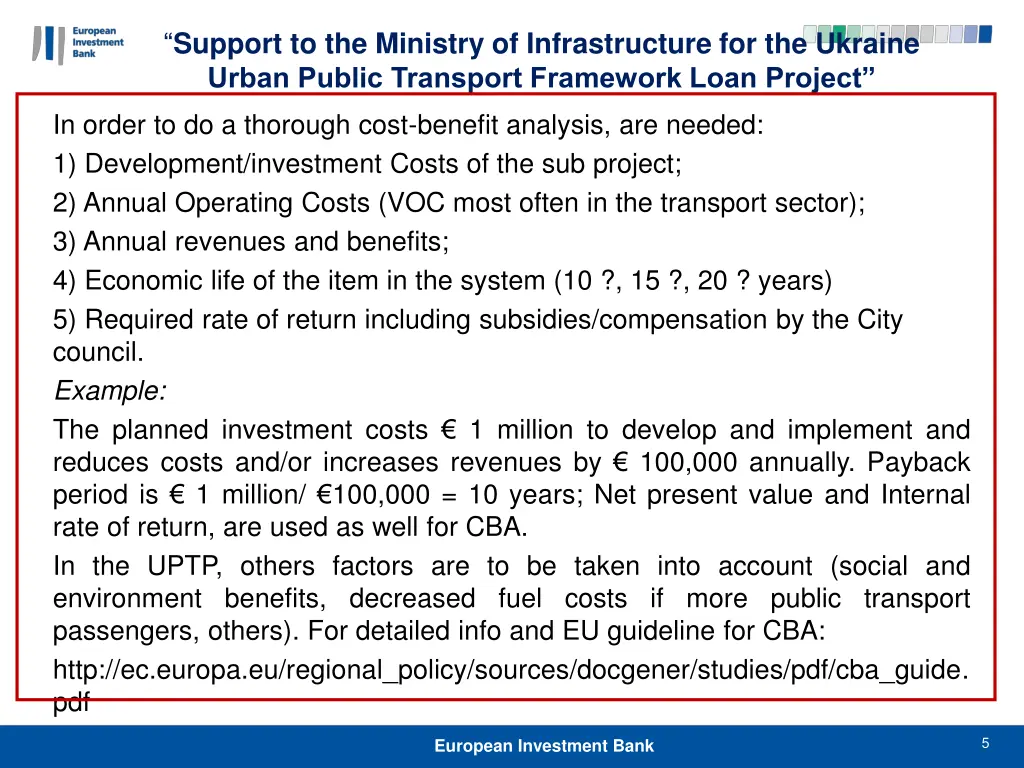 support to the ministry of infrastructure 4