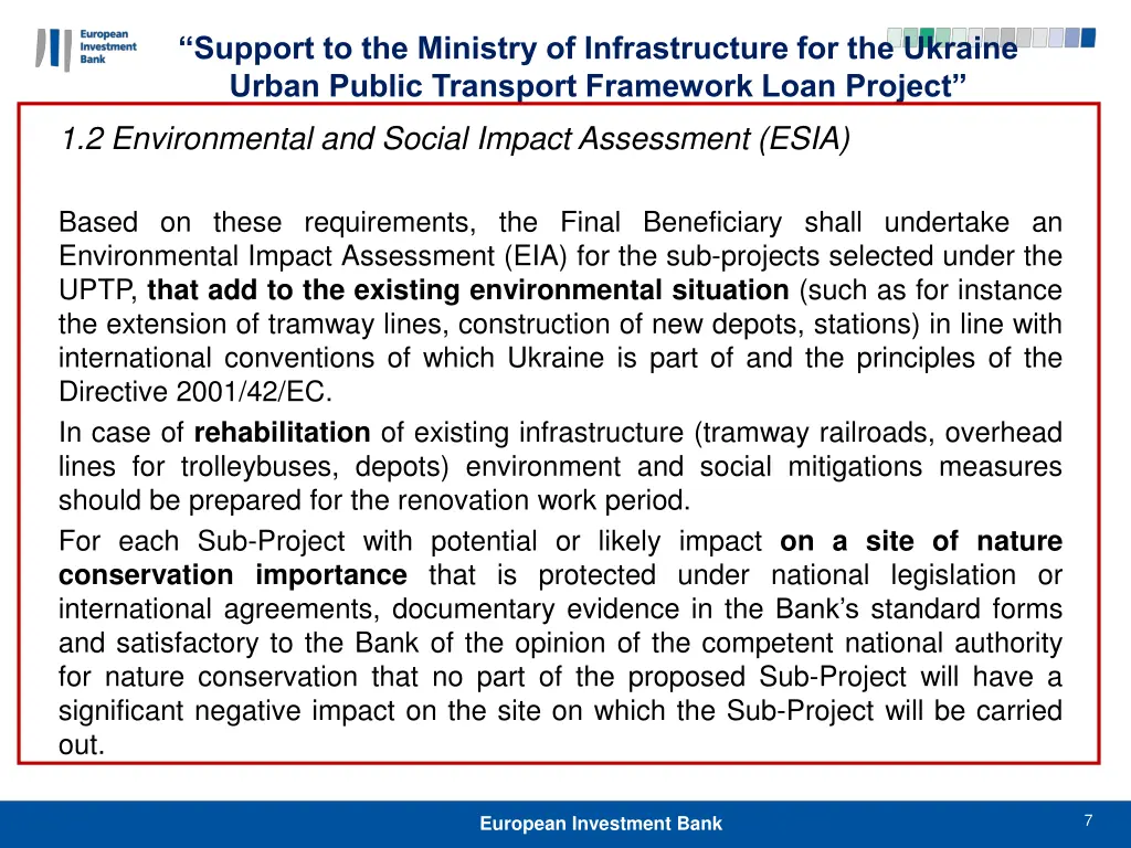 support to the ministry of infrastructure 6