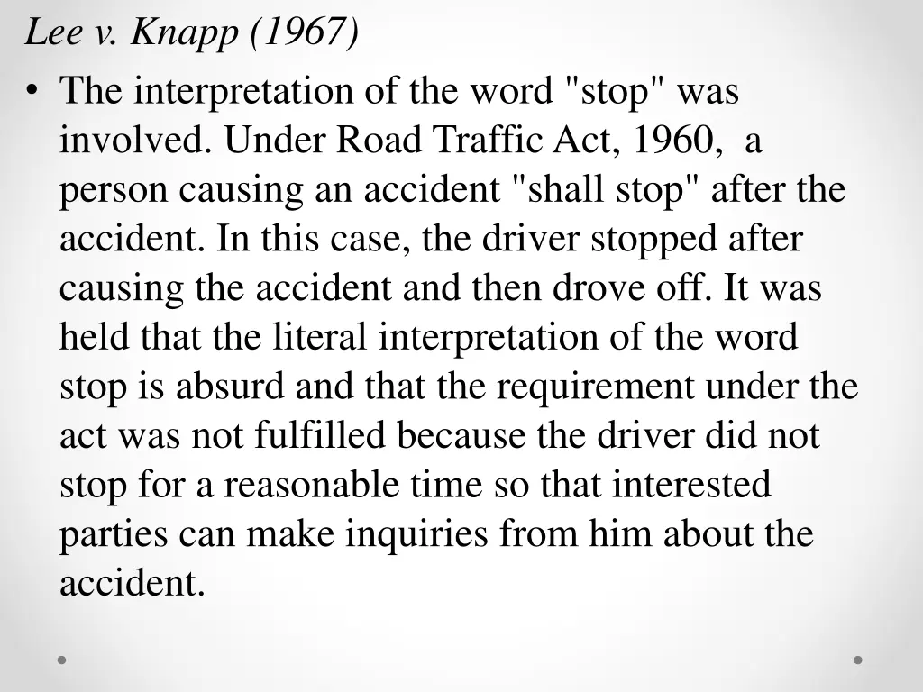 lee v knapp 1967 the interpretation of the word