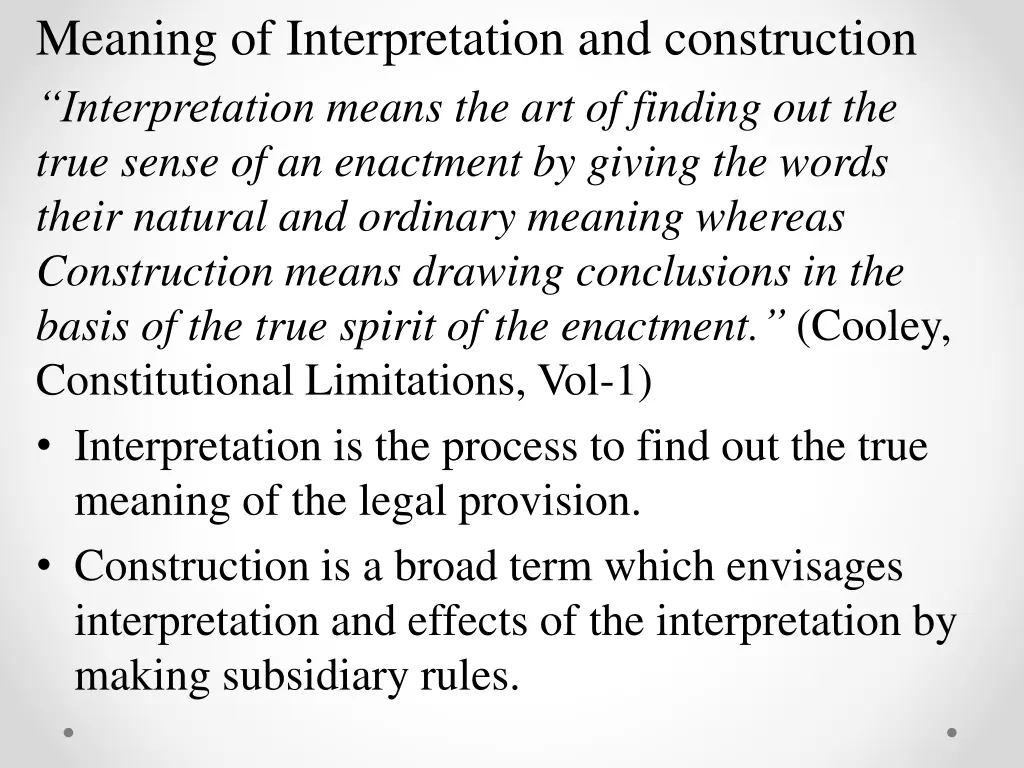 meaning of interpretation and construction