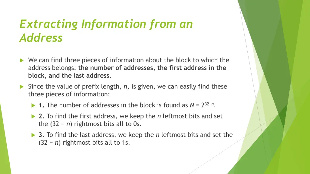 extracting information from an address