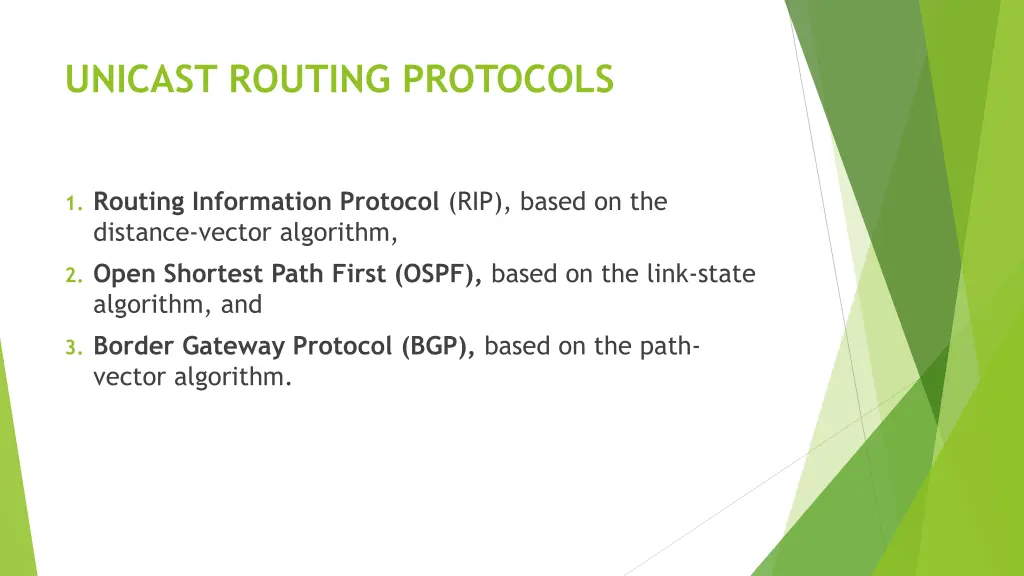 unicast routing protocols