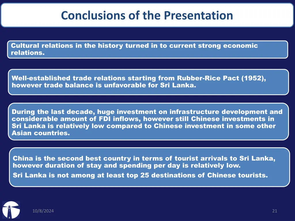 conclusions of the presentation