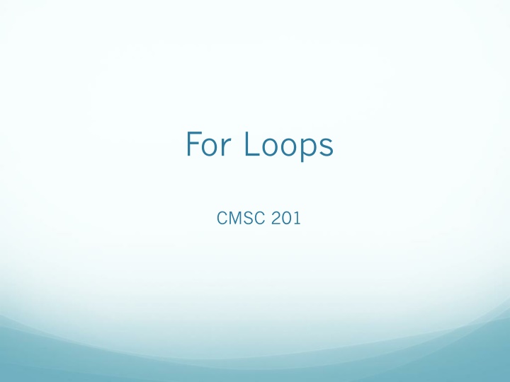 for loops