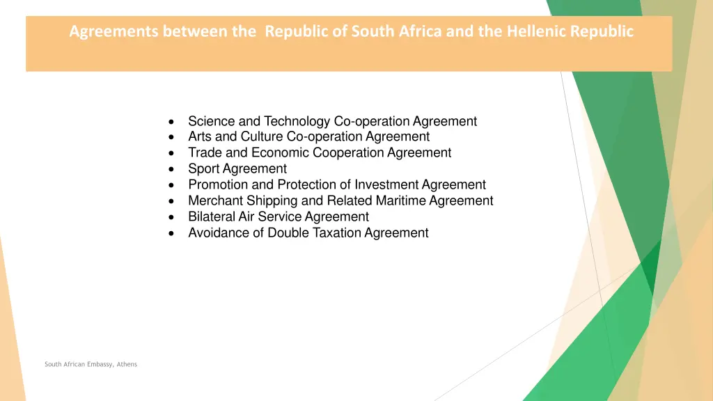 why south africa why south africa agreements