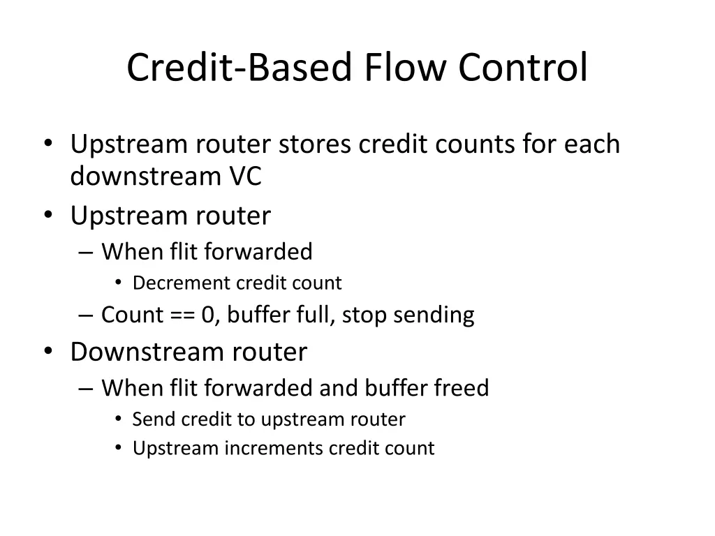 credit based flow control