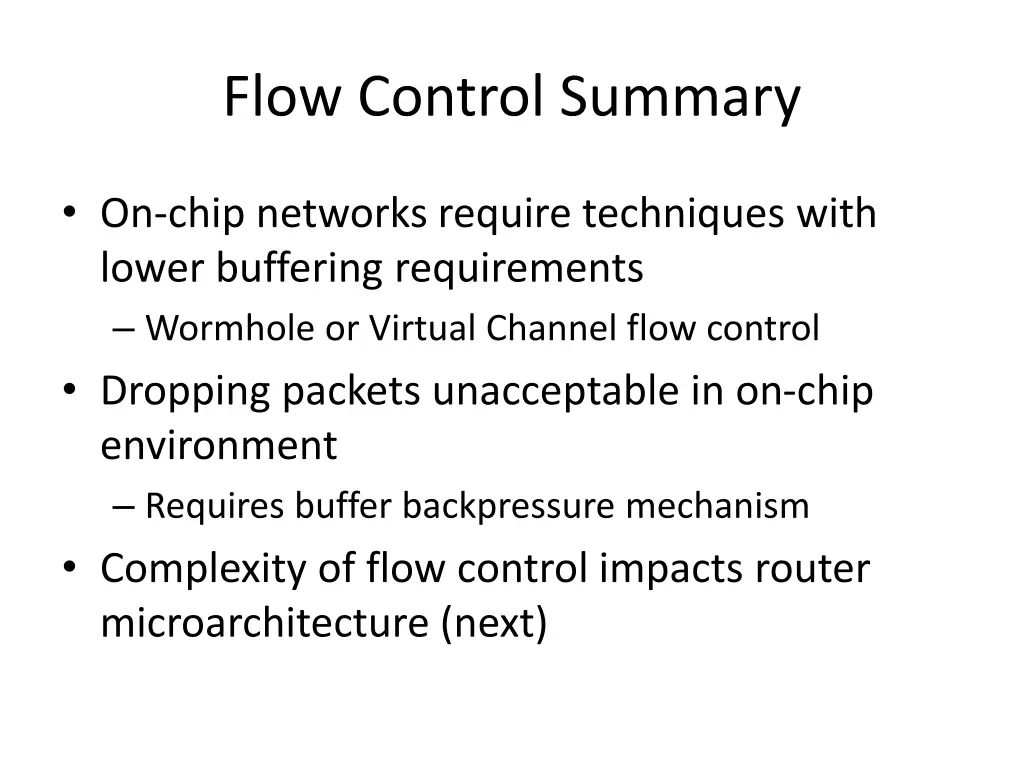 flow control summary