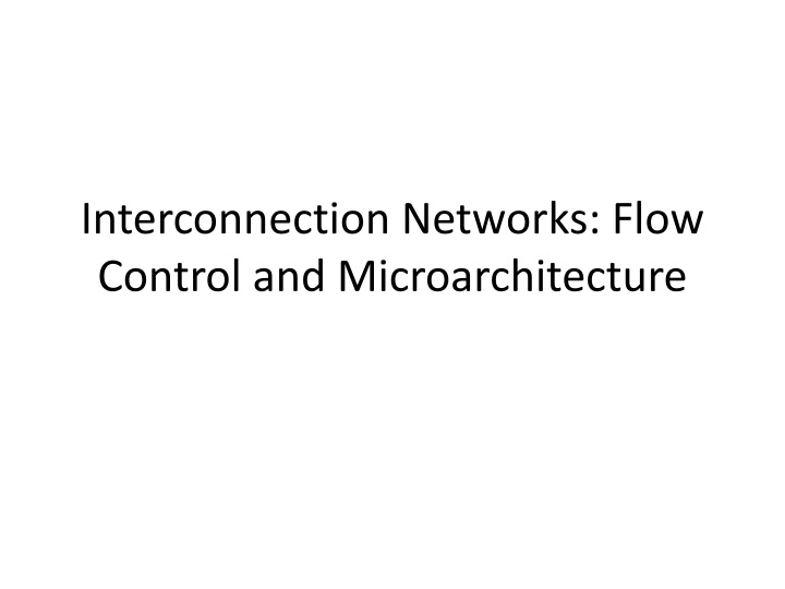 interconnection networks flow control