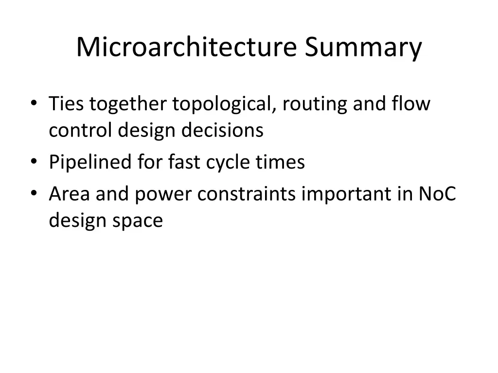 microarchitecture summary