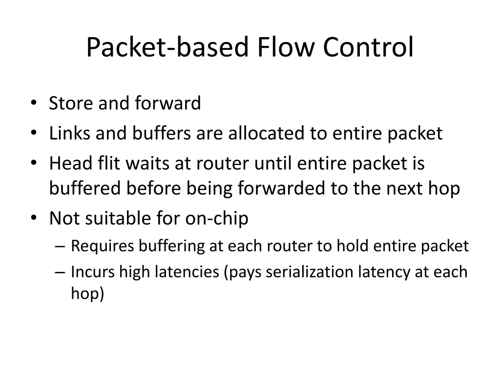 packet based flow control