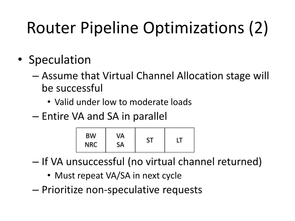 router pipeline optimizations 2