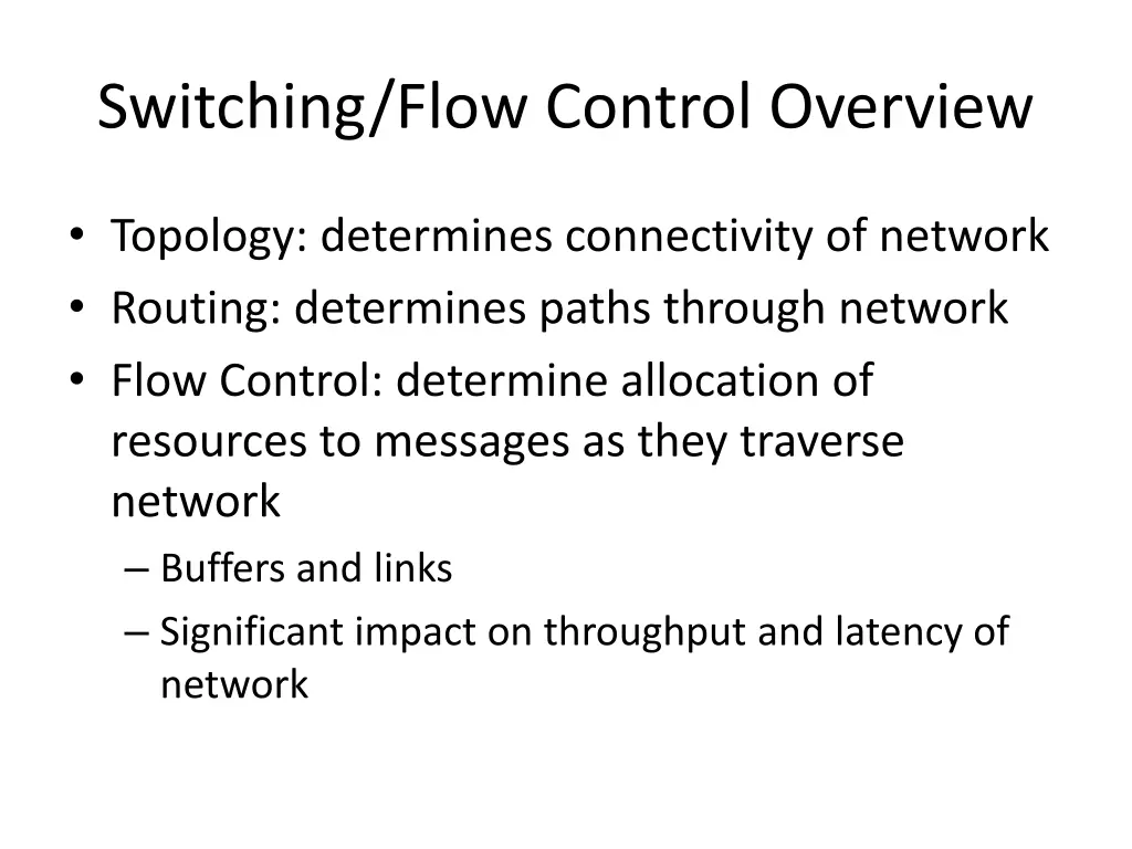 switching flow control overview