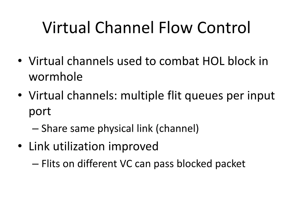 virtual channel flow control