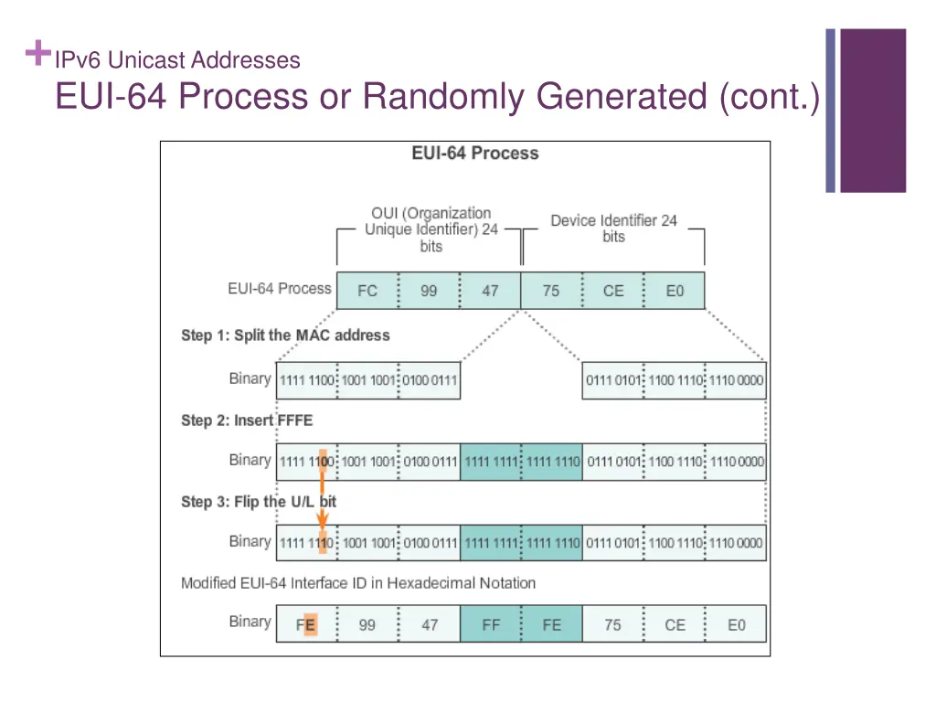 ipv6 unicast addresses eui 64 process or randomly 1