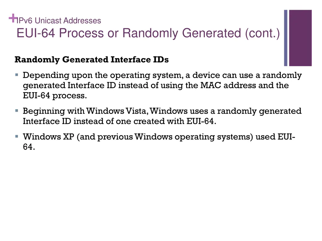 ipv6 unicast addresses eui 64 process or randomly 2