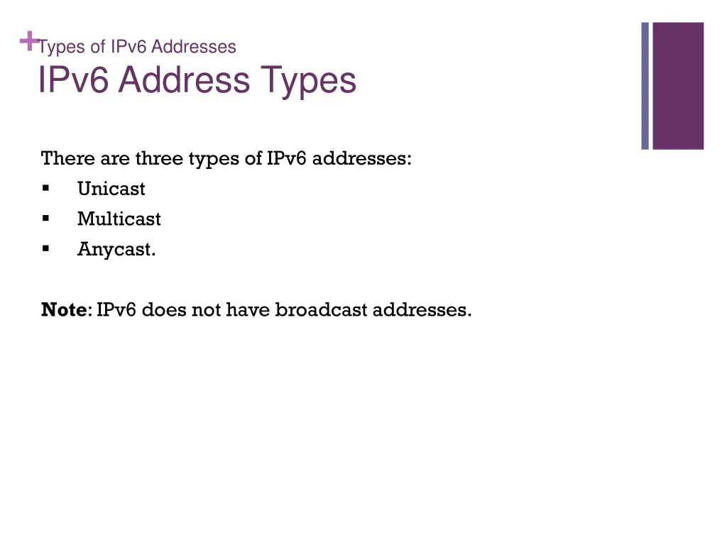 types of ipv6 addresses ipv6 address types