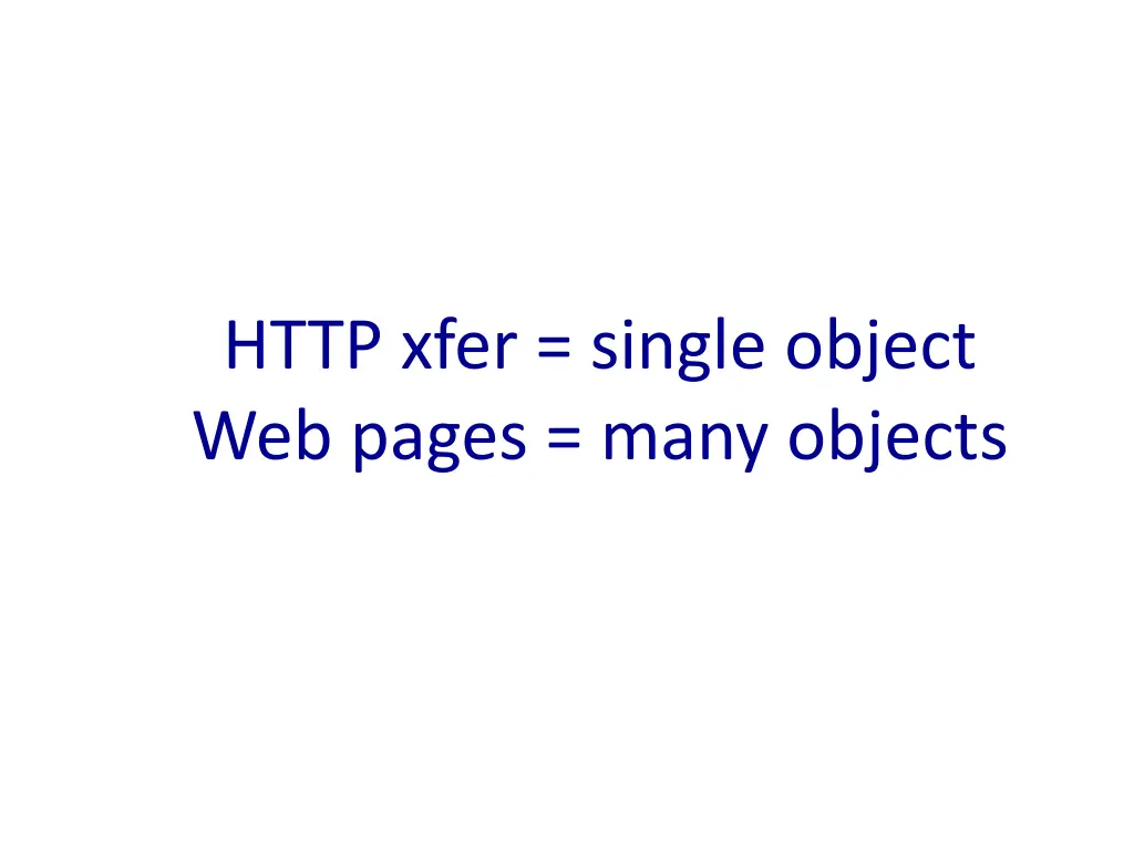 http xfer single object web pages many objects