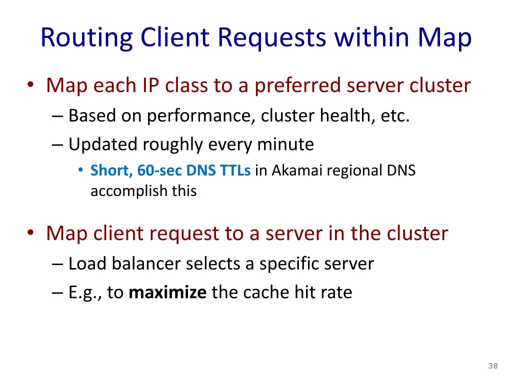 routing client requests within map