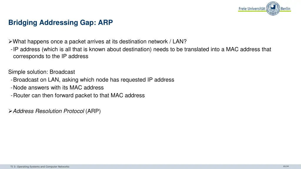 bridging addressing gap arp