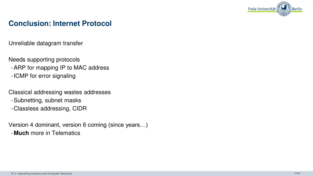 conclusion internet protocol